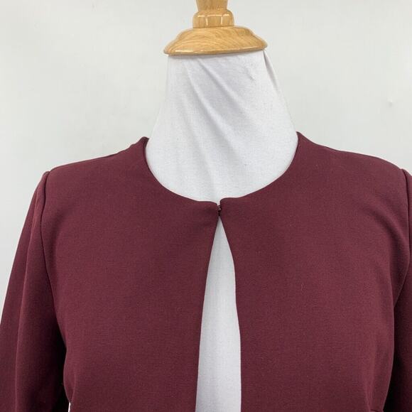 Philosophy Cardigan Womens XS Extra Small Raisin Cropped Stretch Shoulder Pads - Picture 3 of 11